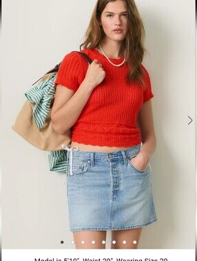 Levi's Icon Mini Skirt Midi Rise Aligned Smoke - Medium Wash Y2K 90s